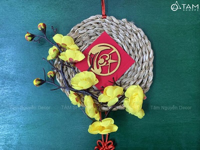 Vòng treo cửa Tết Lục Bình Mai Đào [3 Kiểu] ĐK16cm VTC-T-50